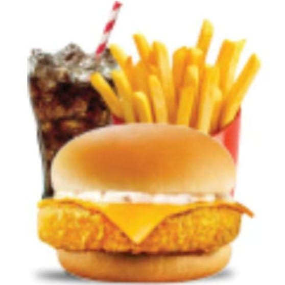 B4. Fish Fillet Sandwich & French Fries & Soda.