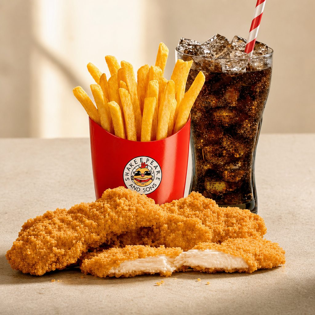 Chicken Tenders & French Fries & Soda Halal.