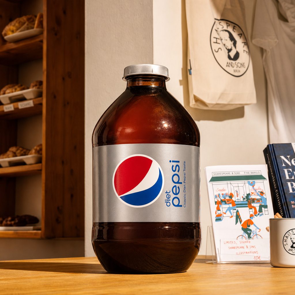 Bottled Diet Pepsi.