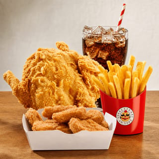 Fried Whole Chicken & Chicken Nuggets (10) & French Fries & Soda