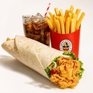 Spicy Chicken Wrap & French Fries & Soda